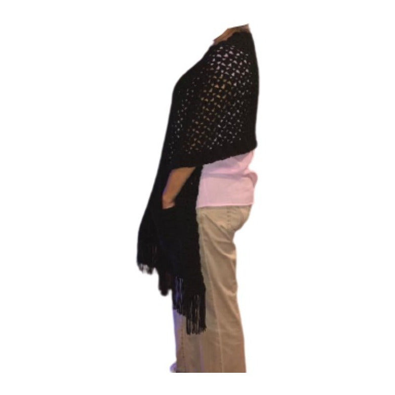 Chal De Estambre Tejido A Mano