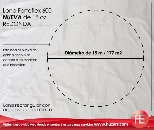 Lonas Circulares De 15 M De Diámetro 177 M² Con Argollas espectaculares de anuncio