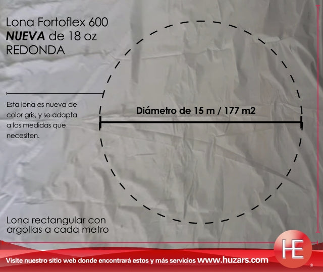 Lonas Circulares De 15 M De Diámetro 177 M² Con Argollas espectaculares de anuncio