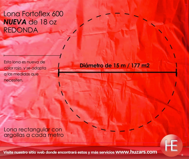 Lonas Circulares De 15 M De Diámetro 177 M² Con Argollas espectaculares de anuncio
